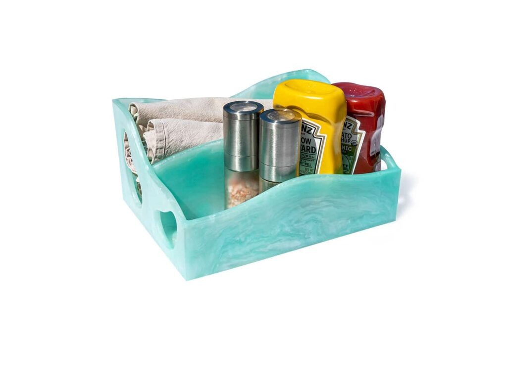 Condiment Roll Up BoxAqua Resin