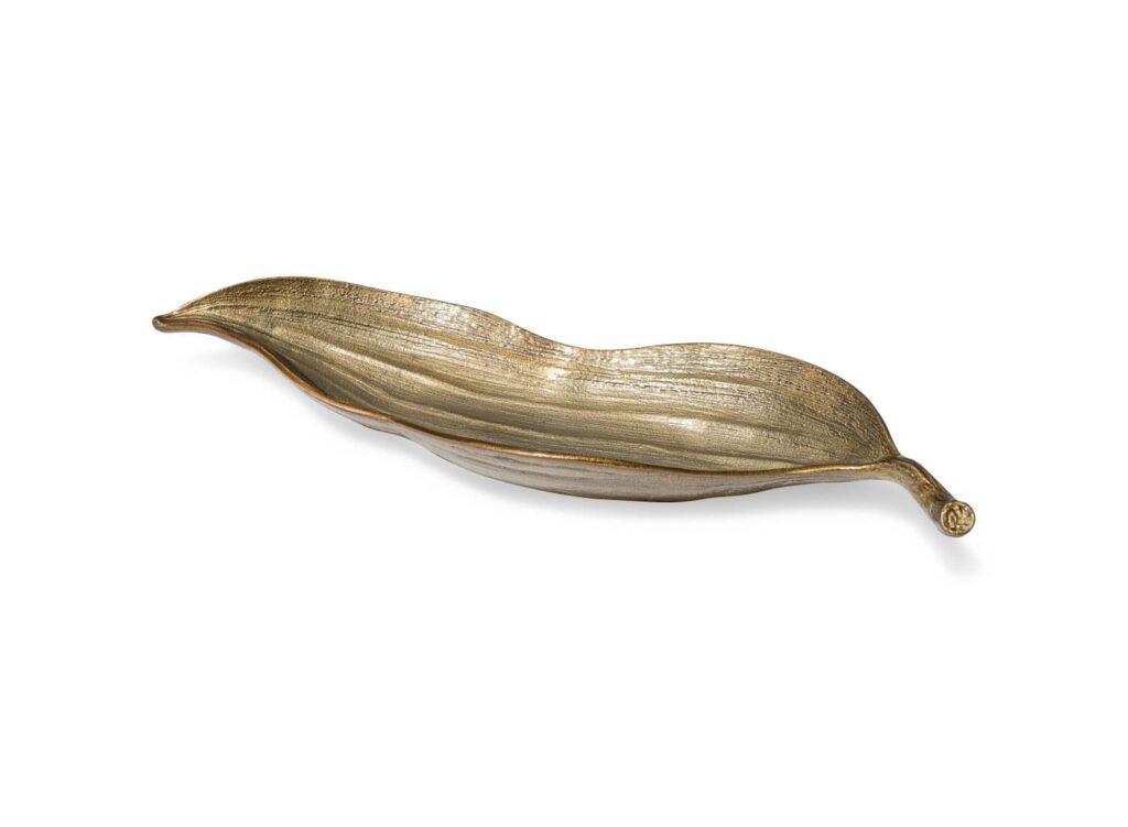 Bali Palm Leaf TrayBrass Aluminum