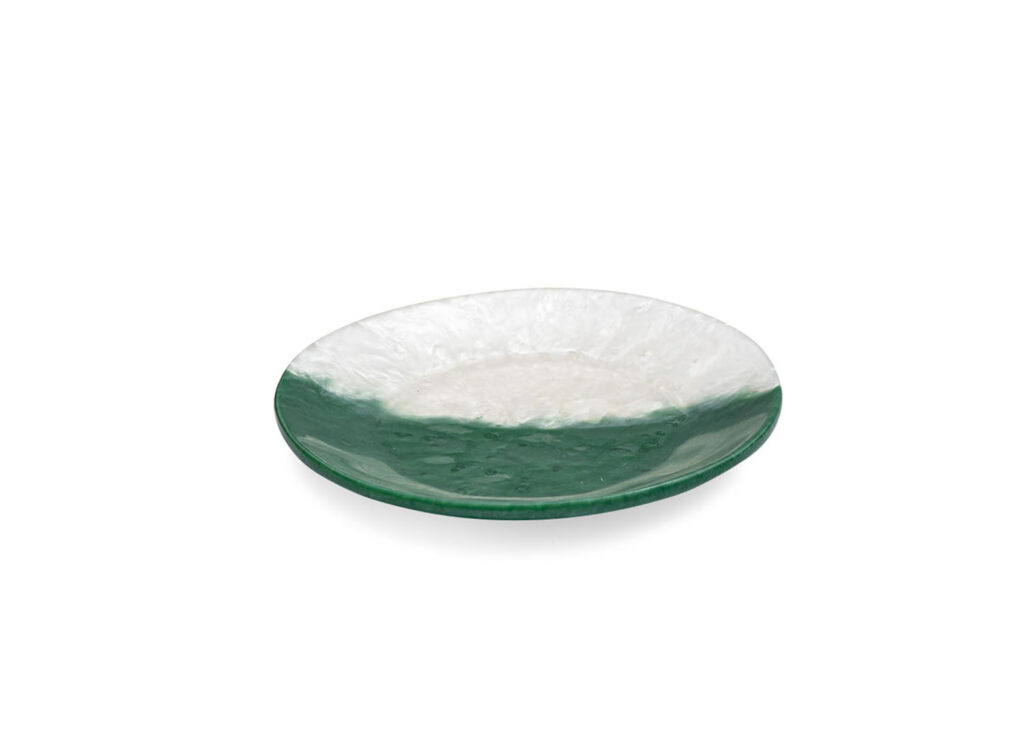 Ripple Plate MintAlabaster Ombre Resin