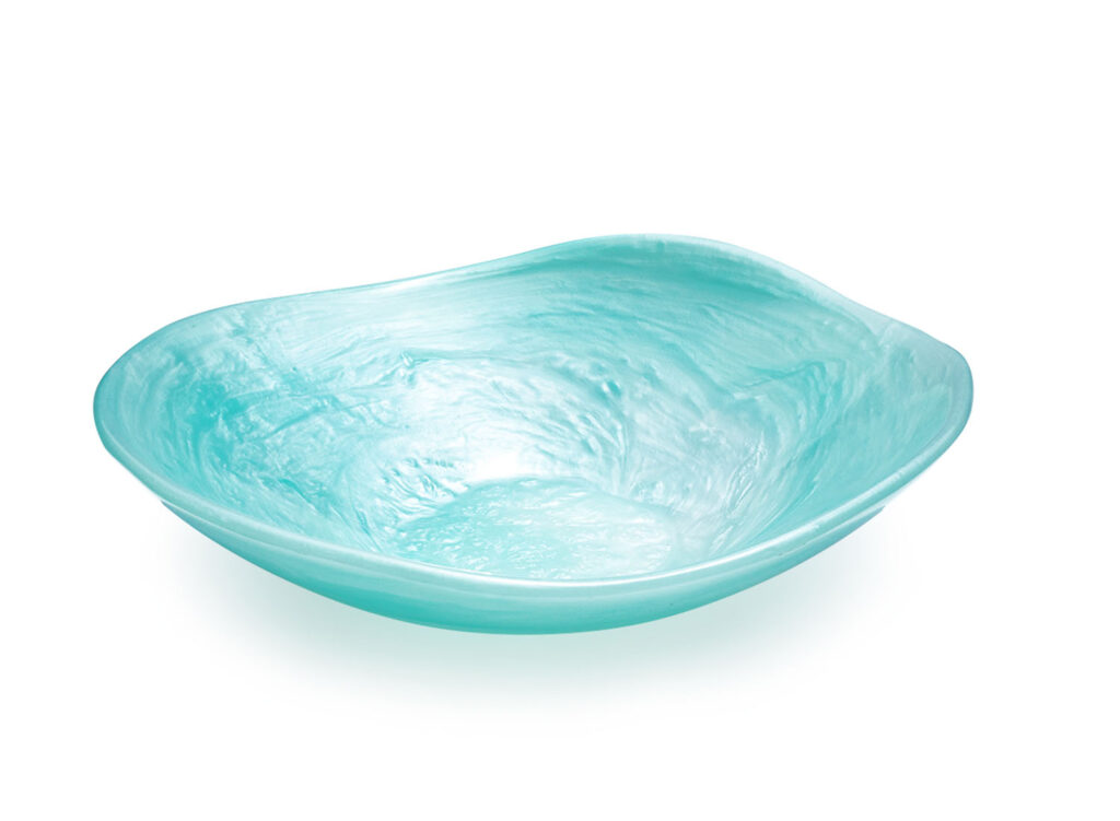 Ripple Round BowlAqua Blue Resin