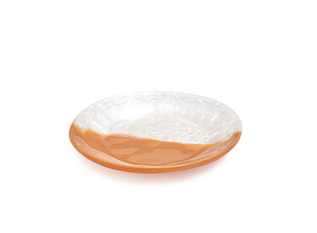 Ripple Plate SalmonAlabaster Ombre Resin